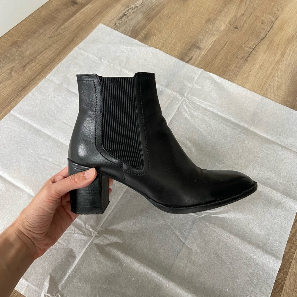 Black Leather Zara Booties - Size 8